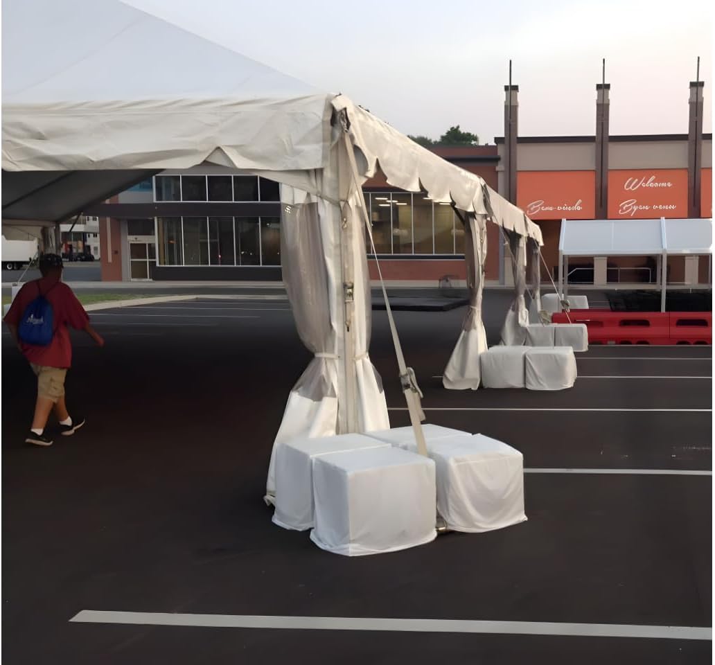 Kwik-Block Covers - One Size Fits All Bundle of 10, White, Fits Blocks: 20” x 20” x 12” (350 lb) 20” x 20” x 16” (500 lb) 20” x 20” x 22” (750 lb)