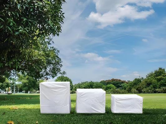 Kwik-Block Covers - One Size Fits All Bundle of 10, White, Fits Blocks: 20” x 20” x 12” (350 lb) 20” x 20” x 16” (500 lb) 20” x 20” x 22” (750 lb)