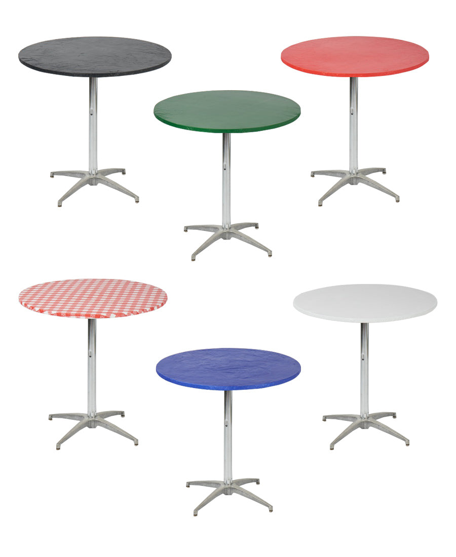 24" Round Fitted Plastic Table Covers