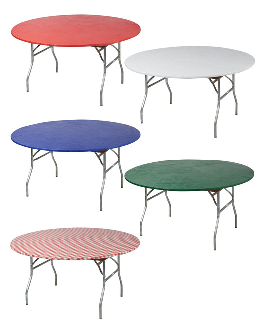 48" Round Fitted Plastic Table Covers
